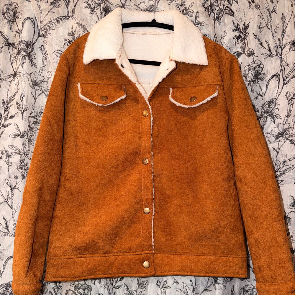 Faux Corduroy Sherpa Jacket